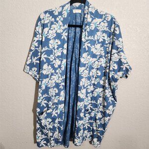 Natural by Known Supply Kimono Cardigan Womens Medium Large Floral Pockets